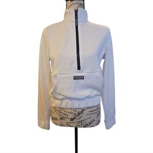 Guess White Half-Zip Sweatshirt Sz S